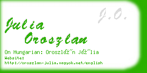 julia oroszlan business card